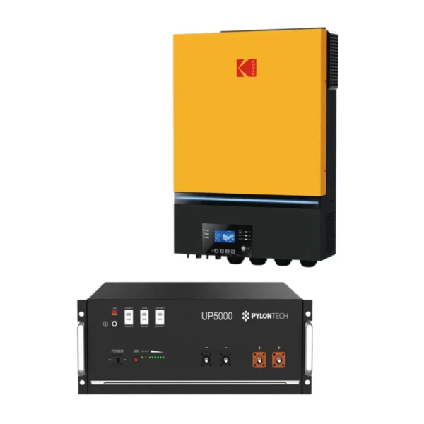 Kodak MAX 7.2kW 48V Inverter with Pylontech UP5000 100Ah 4.8kWh 48V Li-Ion Battery Combo