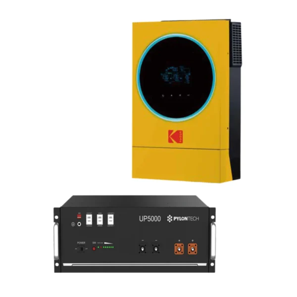 Kodak King 6.2kW 48V Inverter with Pylontech UP5000 100Ah 4.8kWh 48V Li-Ion Battery Combo