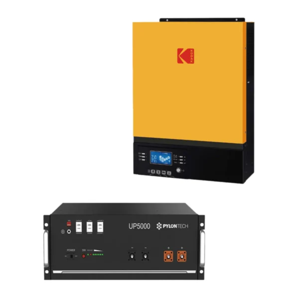 Kodak VMIII 5kW 48V Inverter with Pylontech UP5000 100Ah 4.8kWh 48V Li-Ion Battery Combo