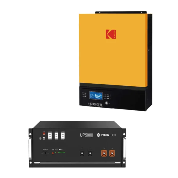 Kodak King 5kW 48V Inverter with Pylontech UP5000 100Ah 4.8kWh 48V Li-Ion Battery Combo